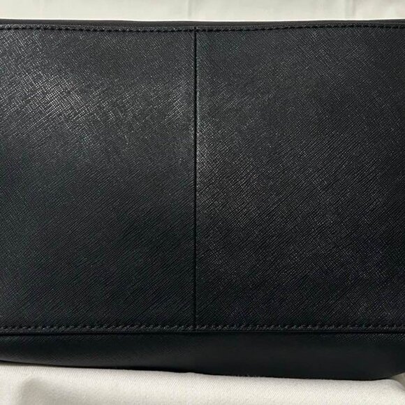 Calvin Klein - Black Faux Leather Tote Bag with Gold Chain Straps - Picture 3 of 4